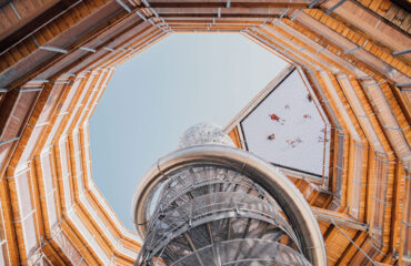 Looking up at Malahat SkyWalk