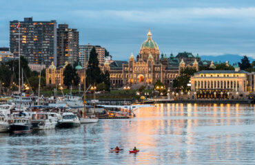 BC Parliment Building at night