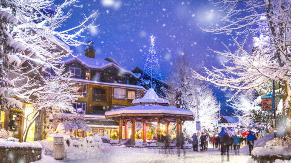 Snowy Whistler Village