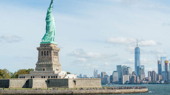 Statue of Liberty at dusk