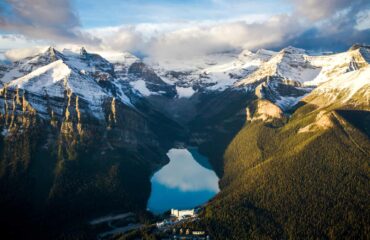 Aerial view of Lake Louise