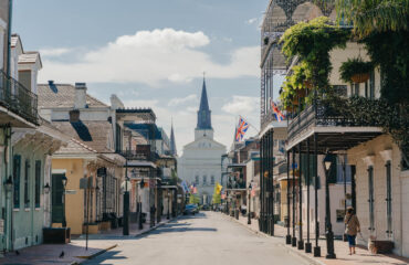 Orleans looking down towards St Louis Cathedral - French Quarte